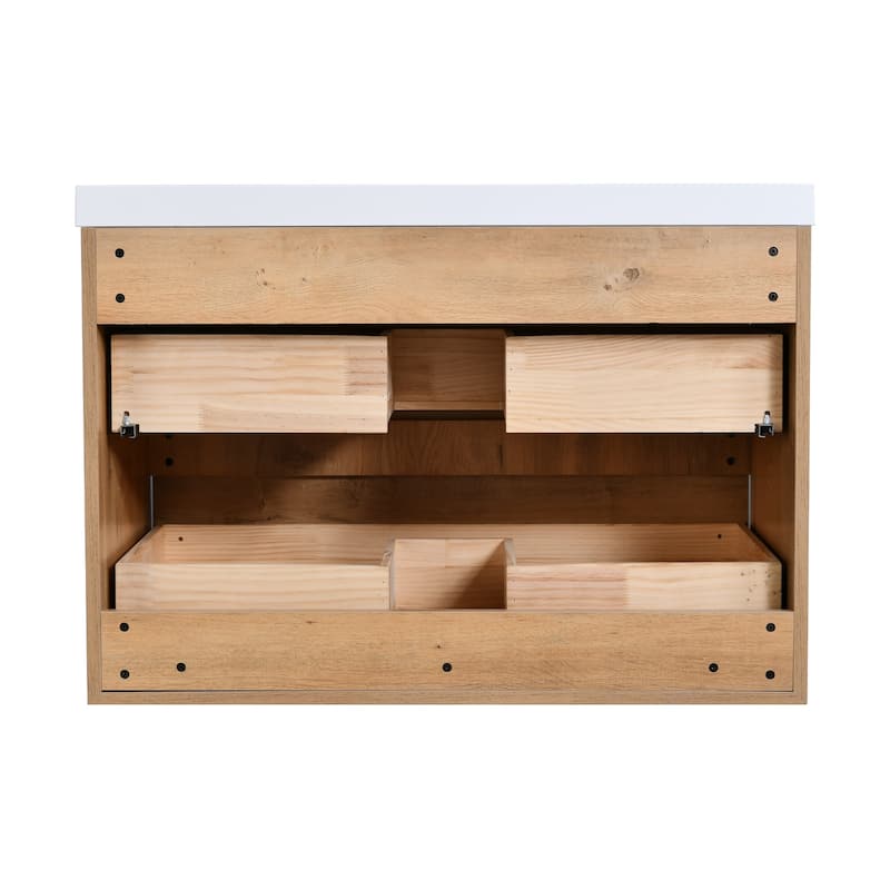 Prismella 36" 48'' Wall Mounted Bathroom Vanity with Top, Floating Cabinet Sink Combo