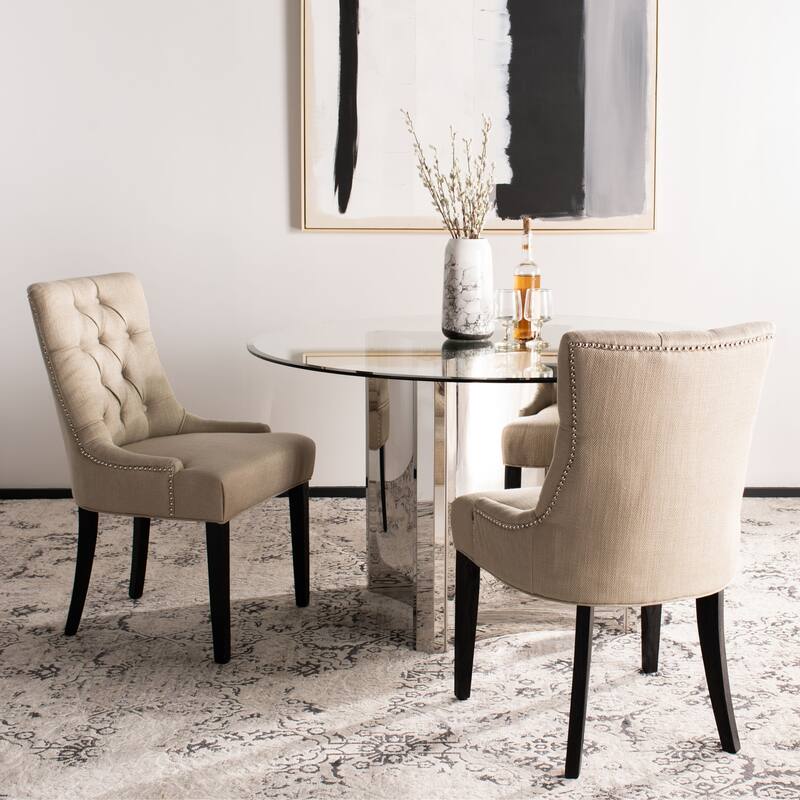SAFAVIEH Dining Abby Viscose Blend Dining Chairs (Set of 2) - 22"x23.8"x36.4"