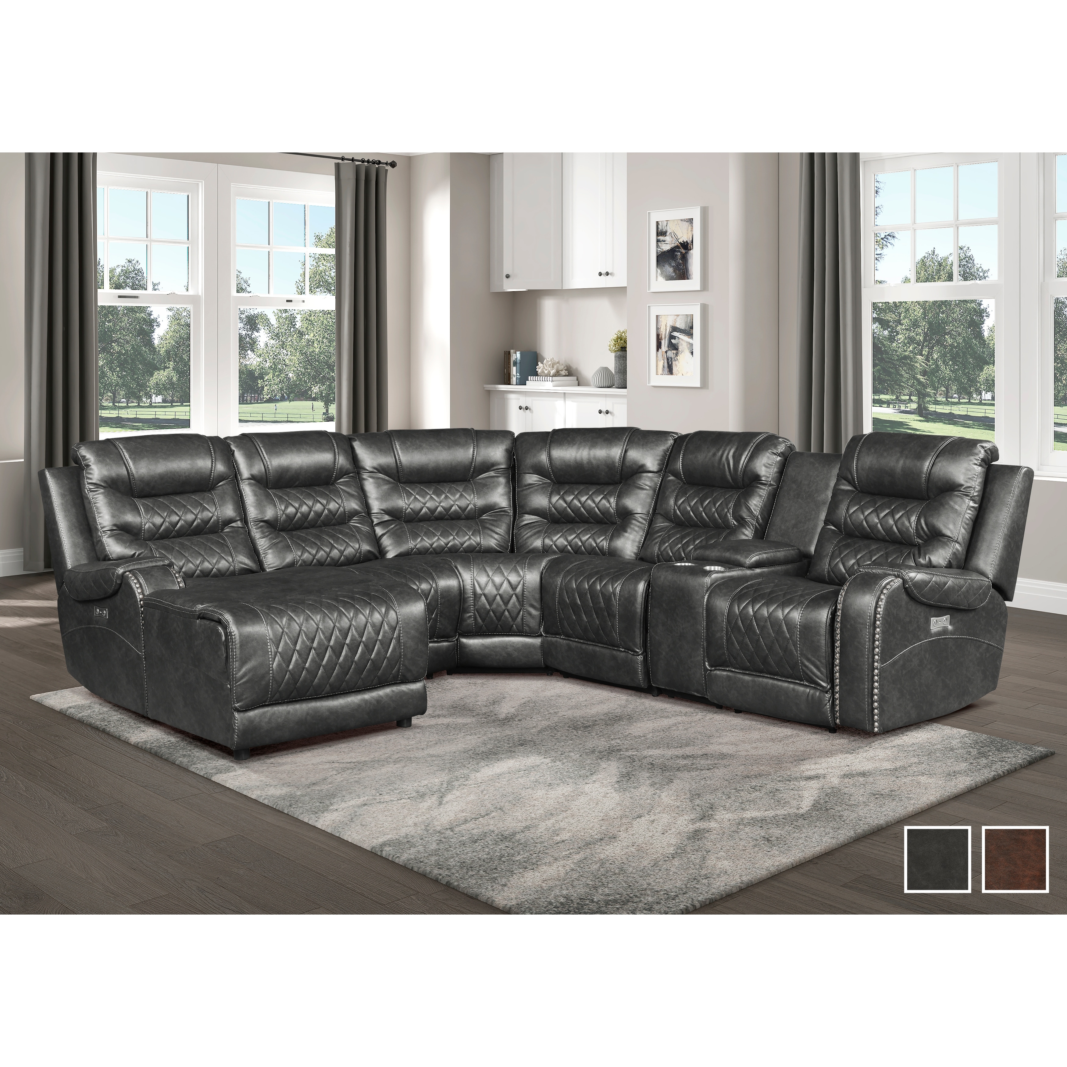 Gray microfiber deals reclining sectional