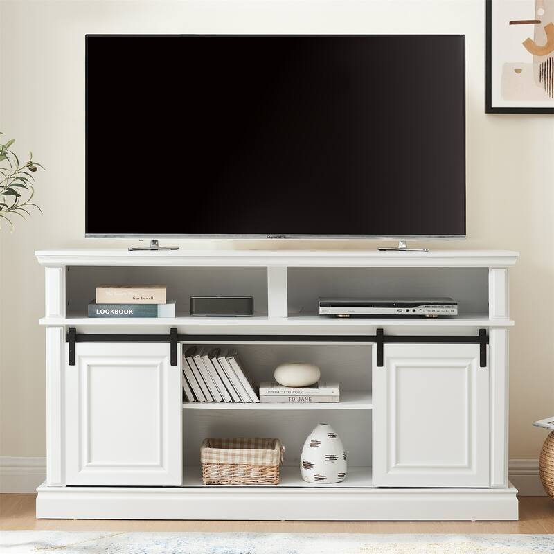 TV Cabinet with Adjustable Shelf and Sliding Door