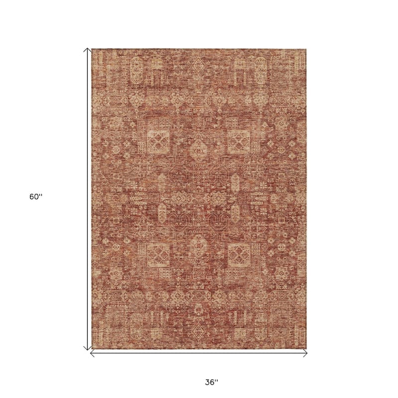 HomeRoots Oriental Transitional Rectangle Outdoor Rug