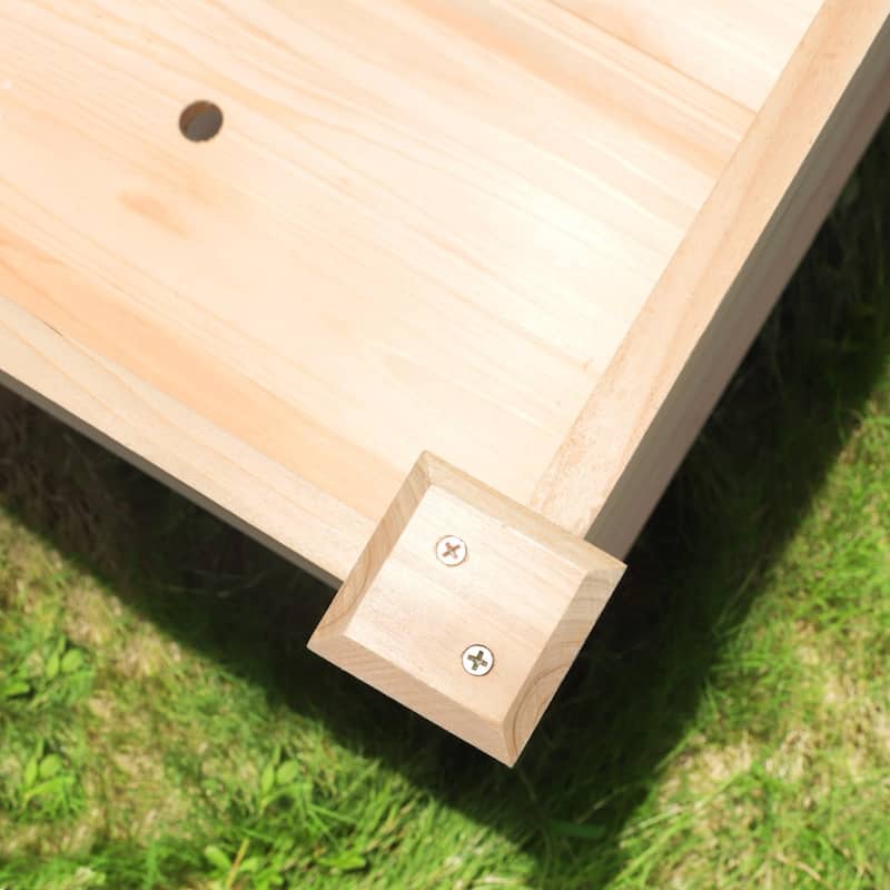 VEIKOUS Wood Raised Garden Bed with Drainage Holes, Outdoor Elevated Planter Box