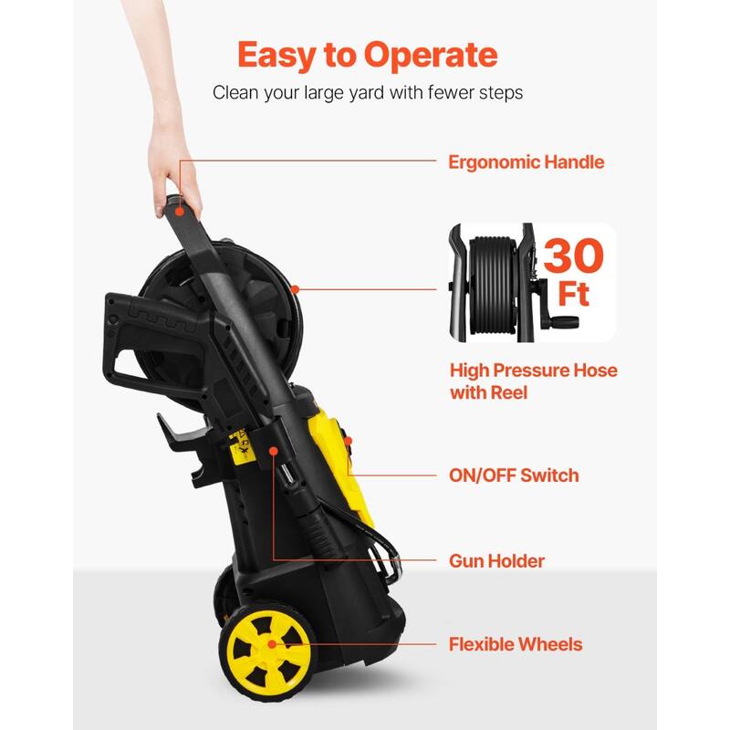 PP Electric Pressure Washer 2000PSI with 5 Nozzles