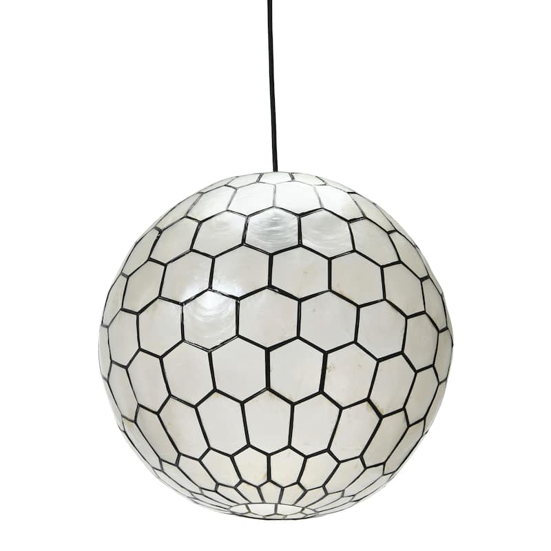 Capiz Honeycomb Globe Pendant Light