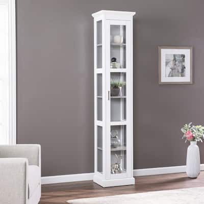 Cornice Molding Curio with Glass Door