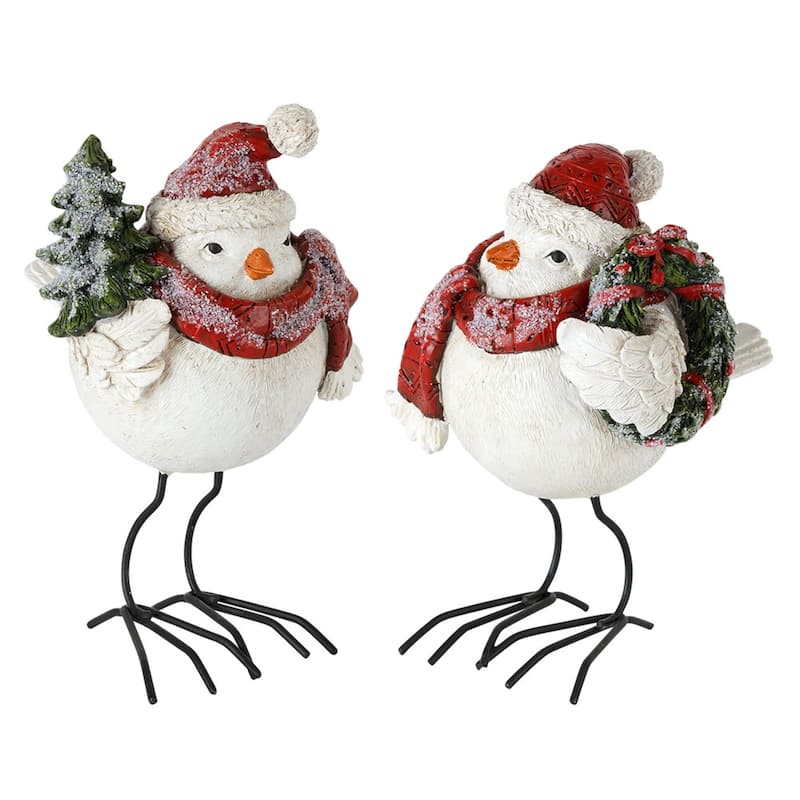 Bird w/Santa Hat (Set of 4)