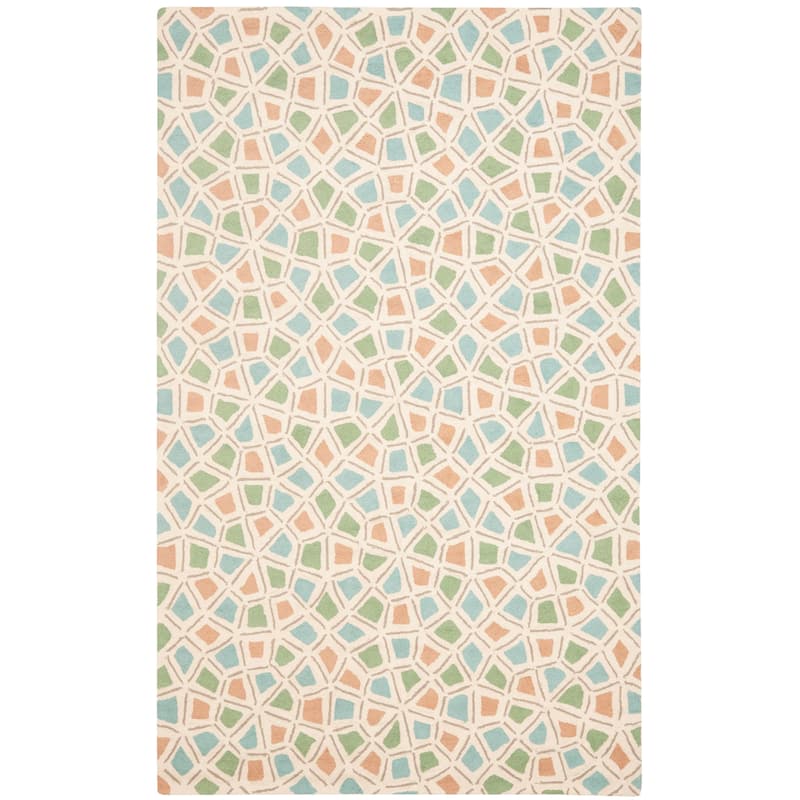 Martha Stewart by SAFAVIEH, Spring Wheel Mosaic Cotton Rug - 3'9" x 5'9" - Rhododendron