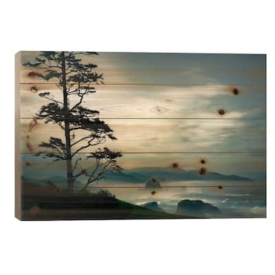 Beyond The Tree At The Overlook Print On Wood by Don Schwartz - Multi-Color