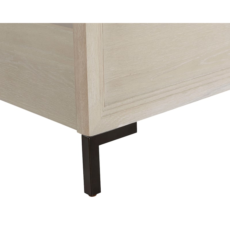 Bradley Wood Platform Bed, Antique White