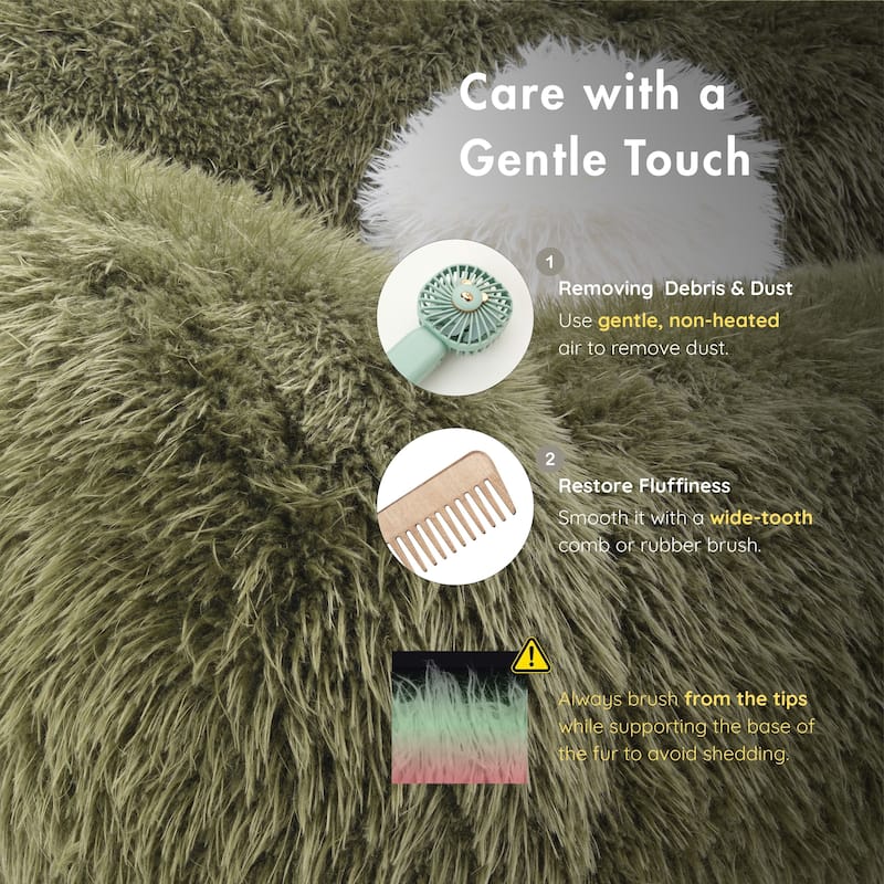 Furniture of America Cynra Modern 82-inch Faux Fur Sofa with Ball Pillow