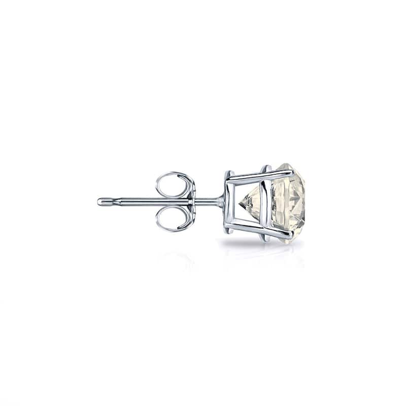 Auriya 18k Gold 1/2ctw Round Diamond Stud Earrings Clarity-enhanced