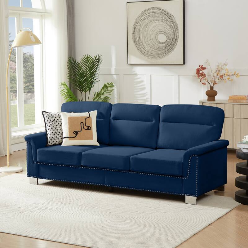 Modular Sectional Sofa, 102 Inch L Shaped Couch Set, 3-Seater Comfy Cloud Couches with Movable Ottoman, DIY Combination