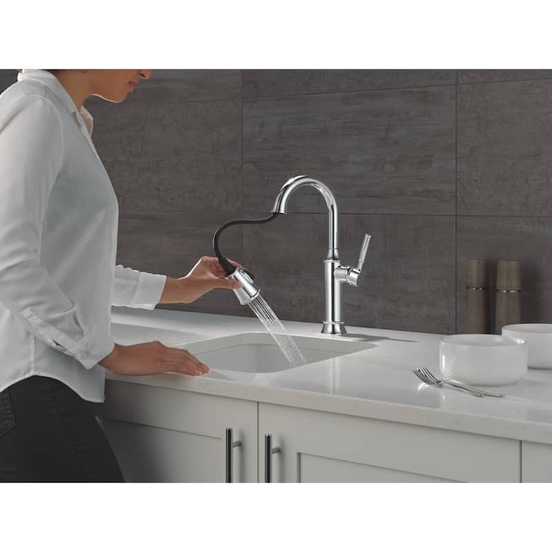 Delta 9984-DST Renaldi 1.8 GPM Single Hole Pull-Down Bar/Prep Faucet