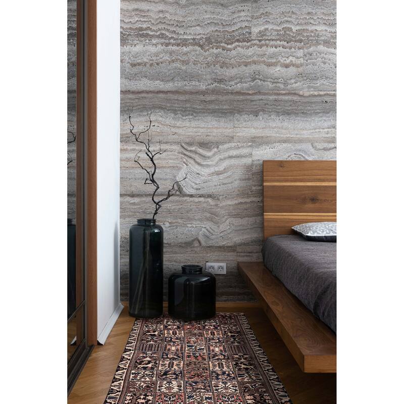 ECARPETGALLERY Hand-knotted Kayseri Vintage Dark Red Wool Rug - 4'10 x 9'8