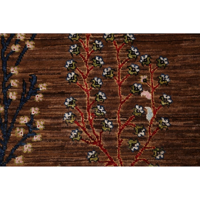 Vegetable Dye Floral Kazak Oriental Wool Area Rug Hand-knotted Carpet - 5'2" x 6'3"