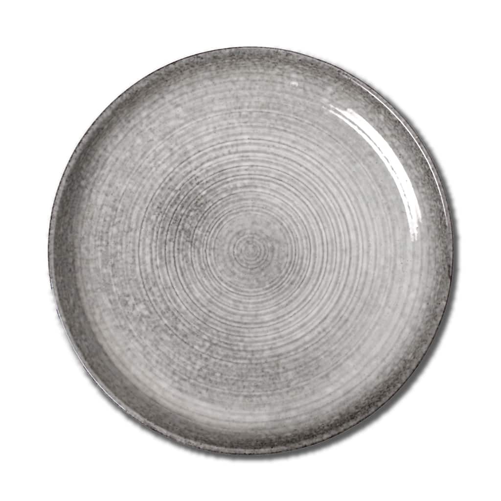 Loft Speckled Reactive Glaze Stoneware Dinnerware Plate 11.25 inch Grey Dishwasher Safe Set 4