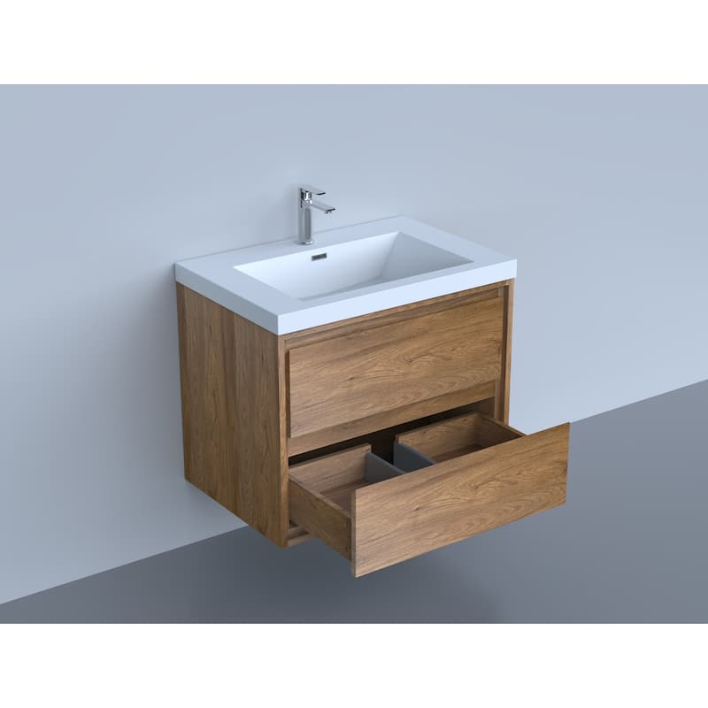 Sage 30“ wall mounted bathroom vanity with single basin acrylic top