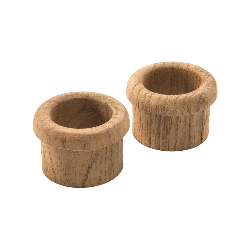 HomeRoots Set of Two Brown Wood Open Circle Drawer Pull Knobs - 1.25 in. x 0.63 in. x 0.63 in.