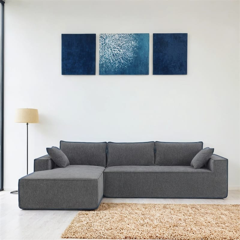 Minimalist Style Modular Sectional Sofa,L-Shaped Compressed Sofa