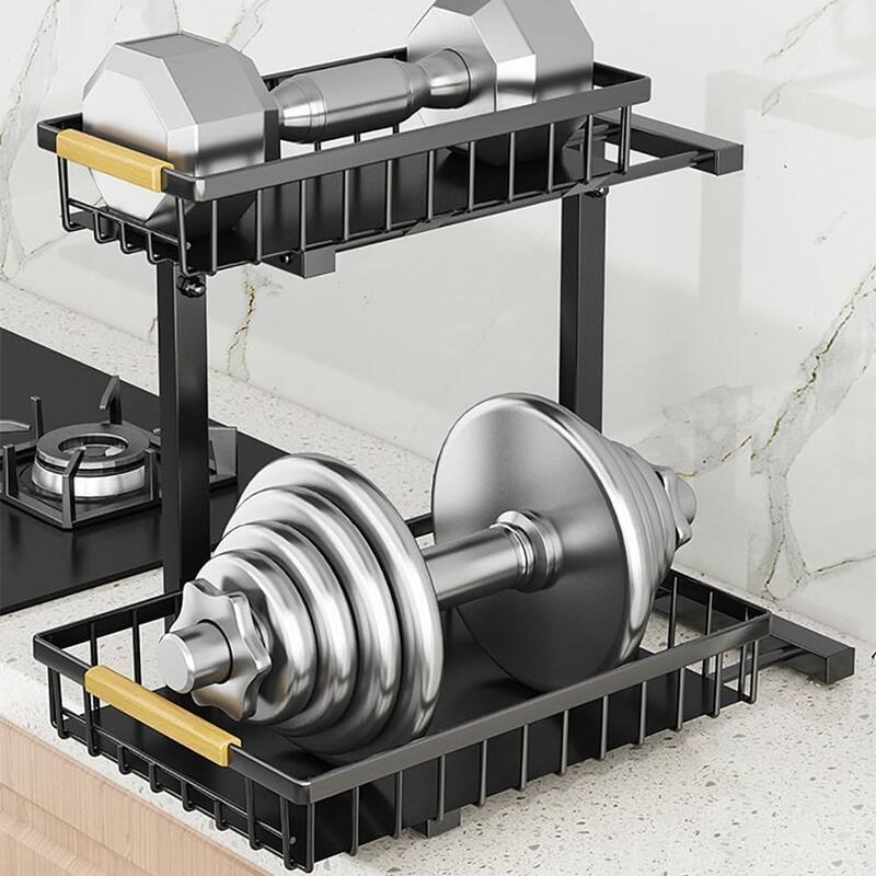 Metal Under Sink Organizer, 2 Tier Pull Out Cabinet Slide Out Shelf