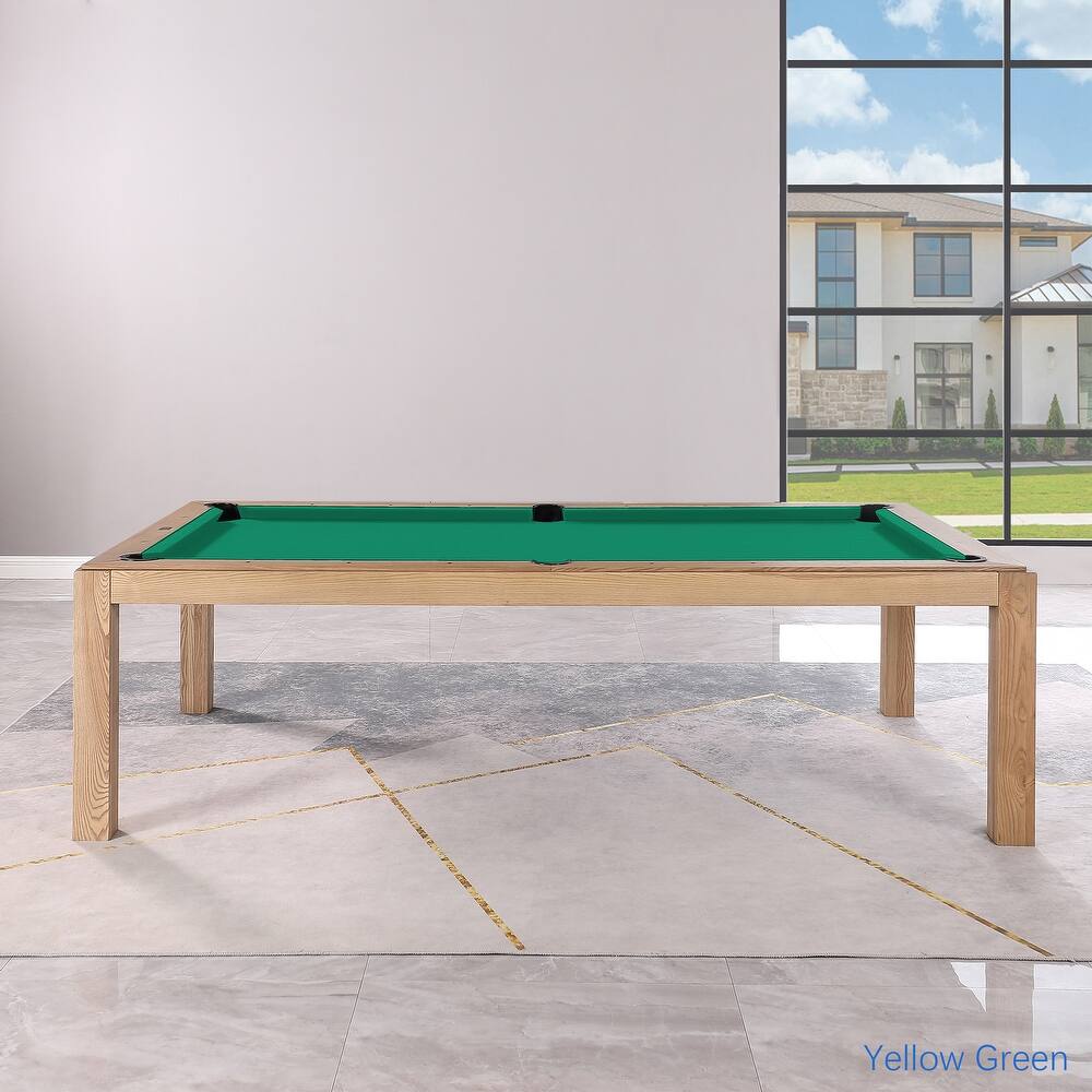 Olivia 8ft Vintage Ash Billiard Slate Pool Table with Dining Top