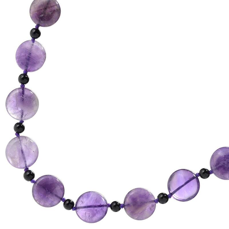 Amethyst Coin Beads Necklace