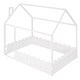 preview thumbnail 13 of 11, Full Size Wooden House Bed Frame with Fence for Kids and Teens, Sturdy Pinewood Construction