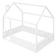 preview thumbnail 5 of 20, Kids Full Size Floor Bed Frame Semi-Enclosed Playhouse Bed with Roof and Fence, Wooden Platform Bed with Play Area