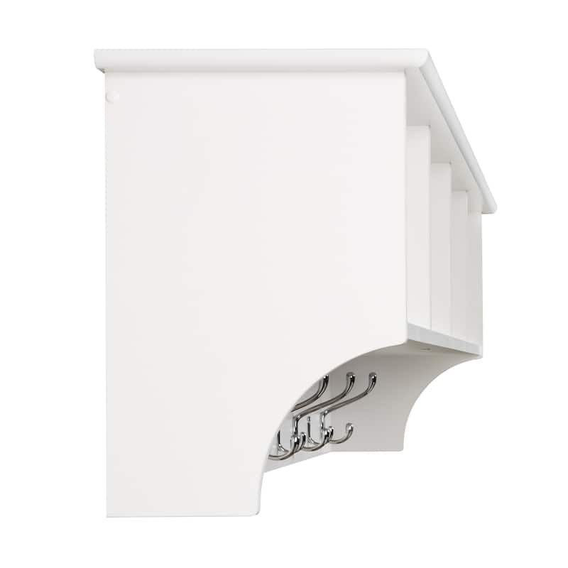 Winslow White Hanging 60-inch Wide Entryway Shelf