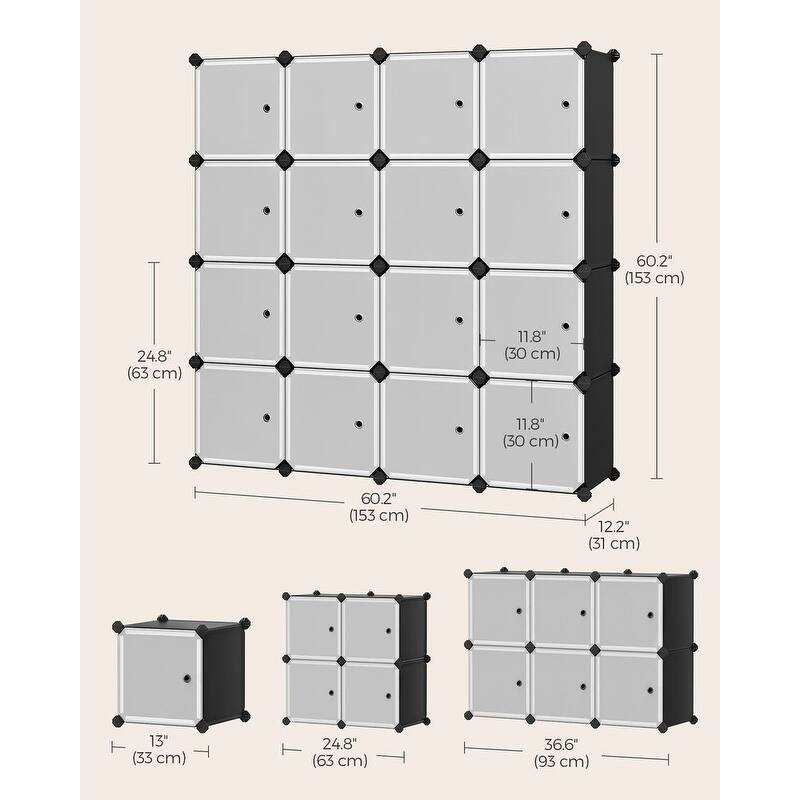 Modern Multi-Cube Storage Rack with Strong ABS Connectors and Secure Door Hooks for Tight Closure