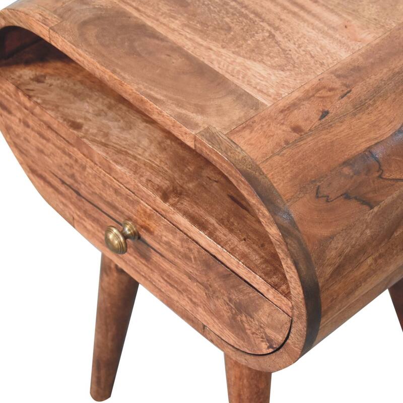 HomeRoots 21" Brown Solid Wood Oval One Drawer Nightstand
