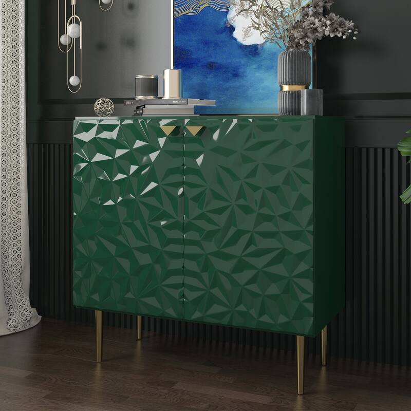 2 Door White Locker Accent Cabinet