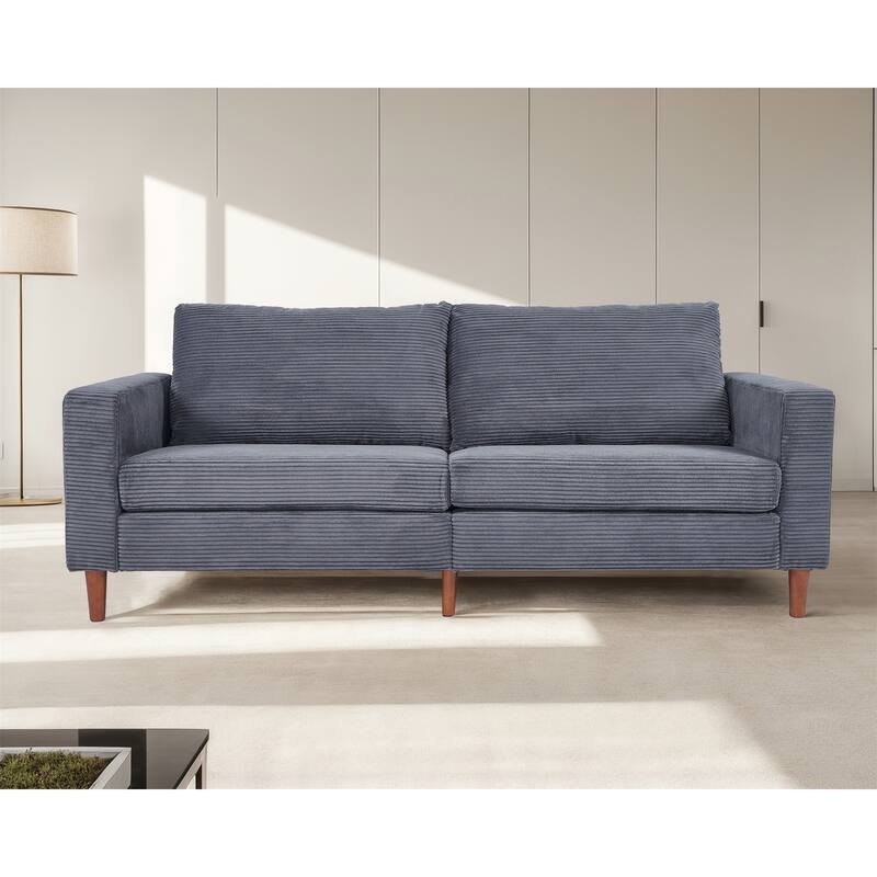 82 Inch Sofa, Comfy Sofa Couch Extra Deep Seats, Corduroy Couch for Living Room Loveseat Removable Sofa Cover Cushions