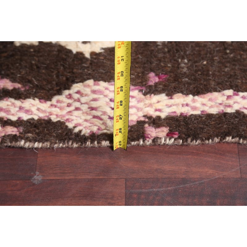 Geometric Oriental Moroccan Wool Area Rug Handmade Living Room Carpet - 7'10" x 10'9"