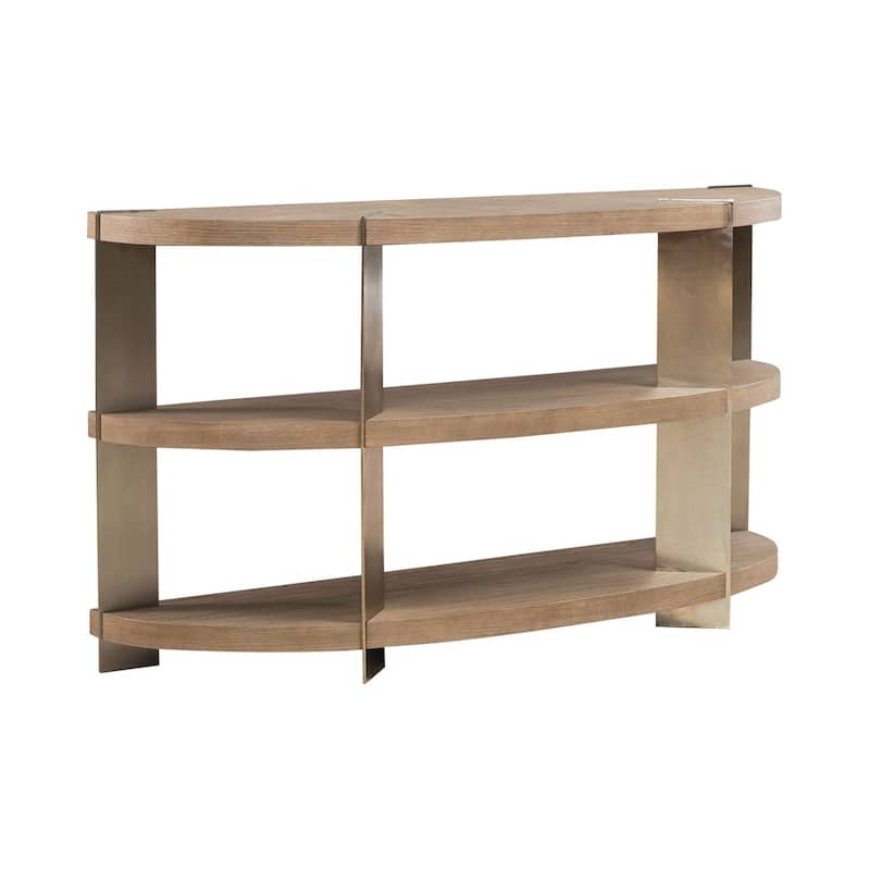 Liberty Furniture Harlow Demilune Sofa Table Oak Wood - Width 63" x Depth 18" x Height 34"