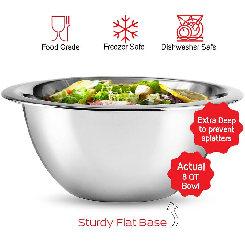 Joytable 14 Piece Premium Nesting Stainless Steel Mixing Bowls with Measuring Cups and Spoons Set