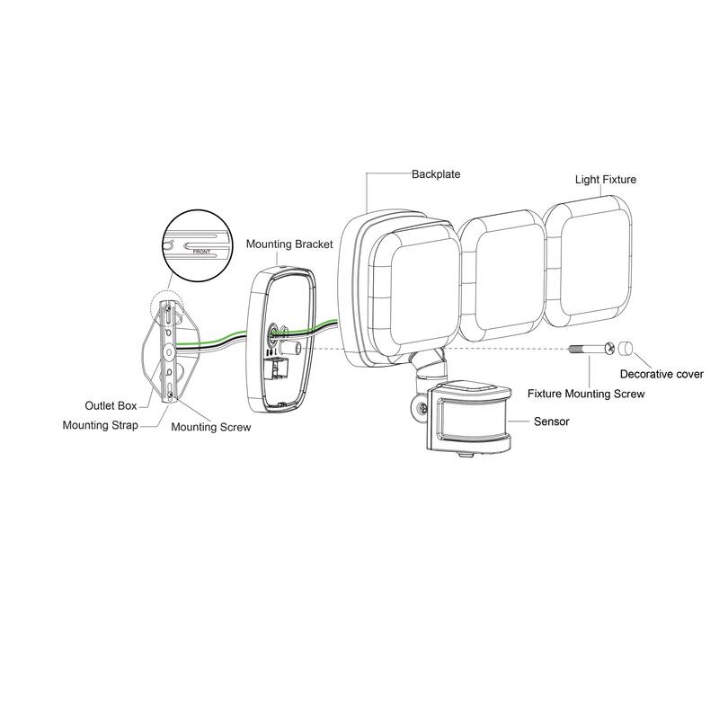 Bellevue VXFL76781 Eiken 3 Light 14" Wide LED Outdoor Flood Light