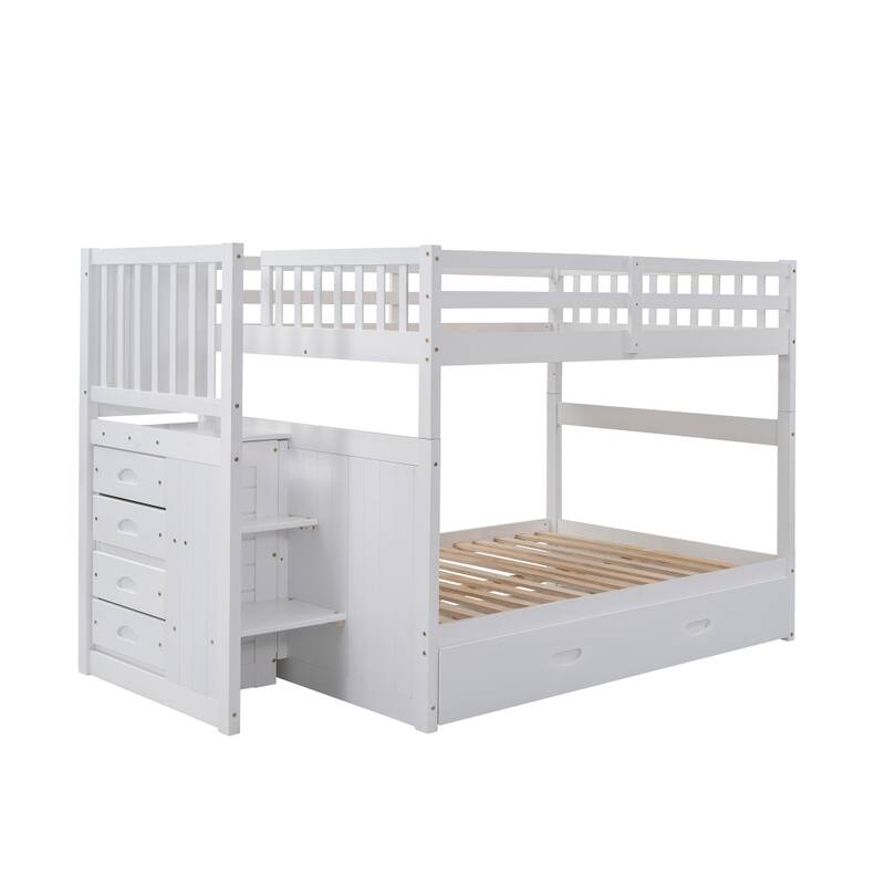 Full over Full Bunk Bed with Twin Size Trundle