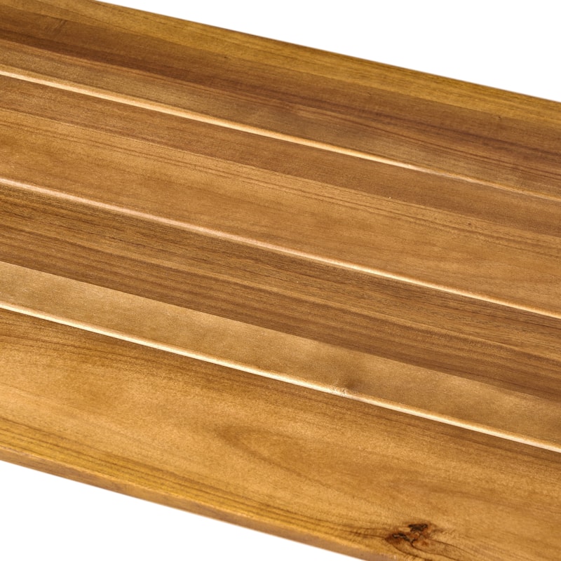 Burchett Outdoor Acacia Wood and Wicker 4 Seater Chat Set with Cushions by Christopher Knight Home