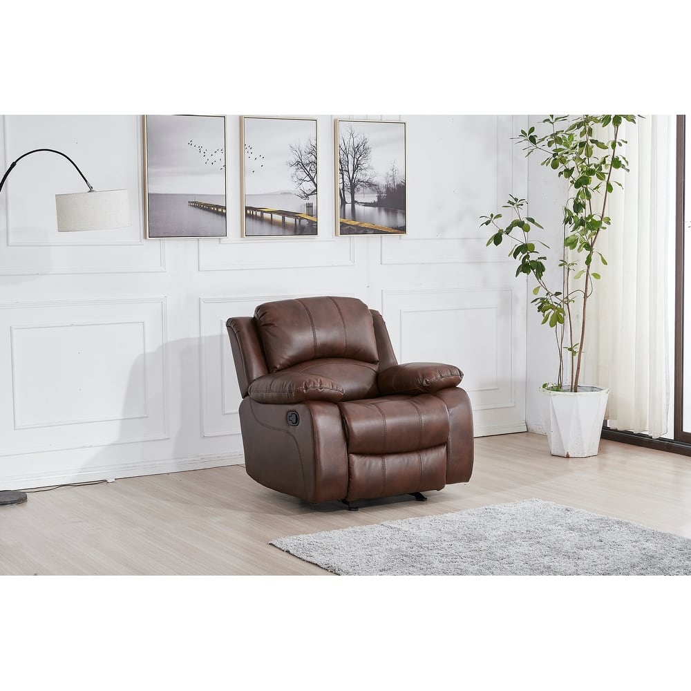 Betsy Furniture Bonded Leather Manual Rclining Single Seat Recliner Glider Chair 8018
