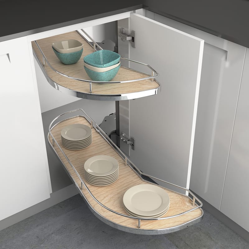 Rev-A-Shelf 587-12-L Modern 32-3/4"W Pull Out Two Tier Lazy Susan