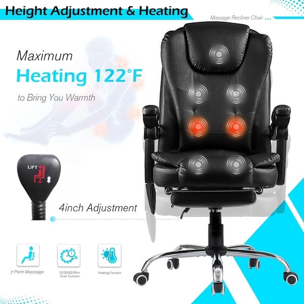 AECOJOY Heated Executive Office Chair w/ Massage &Adjustable Height - Bed  Bath & Beyond - 37720817