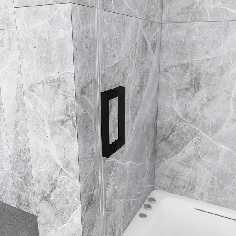 60 in. W x 58 in. H Single Sliding Tub Door with Clear Tempered Glass - 60" x 58"