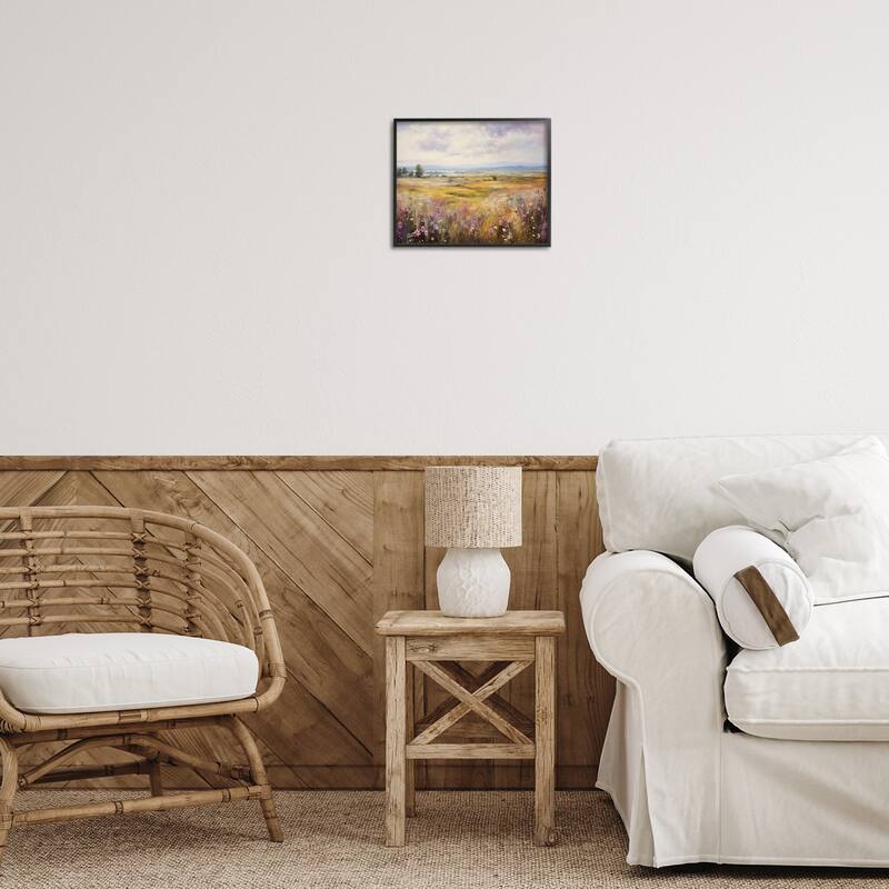 Stupell Vast Meadow with Subtle Flowers Framed Giclee Art Design By Franklyn Gregory