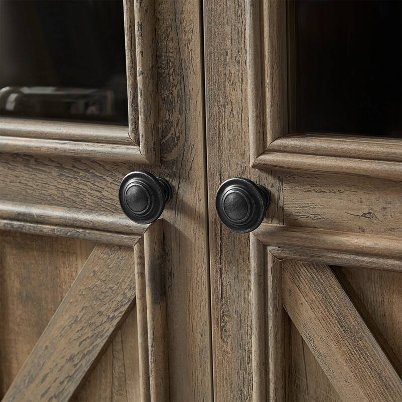 Farmhouse Style 3 Doors Buffet Sideboard Cabinet, Barn Design Storage Cabinet for Dining Room, Living Room