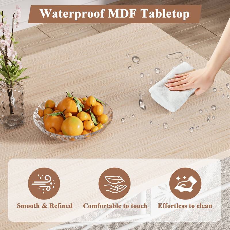 VECELO 3/5-piece Modern Dining Table and Chairs Set with PU Leather Seats Space Saving Dining Set