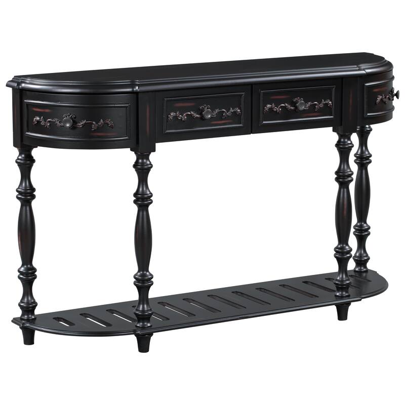 Williamspace Antique Console Sofa Table with 4 Drawer