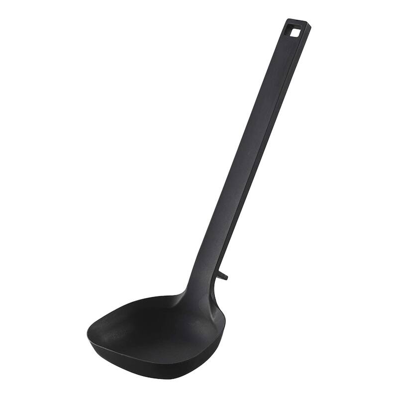 Yamazaki Home Floating Utensil - Four Styles, Silicone, Ladle - L 2.36 x W 3.15 x H 10.04 inches - Black - L 2.36 x W 3.15 x H  10.04 inches