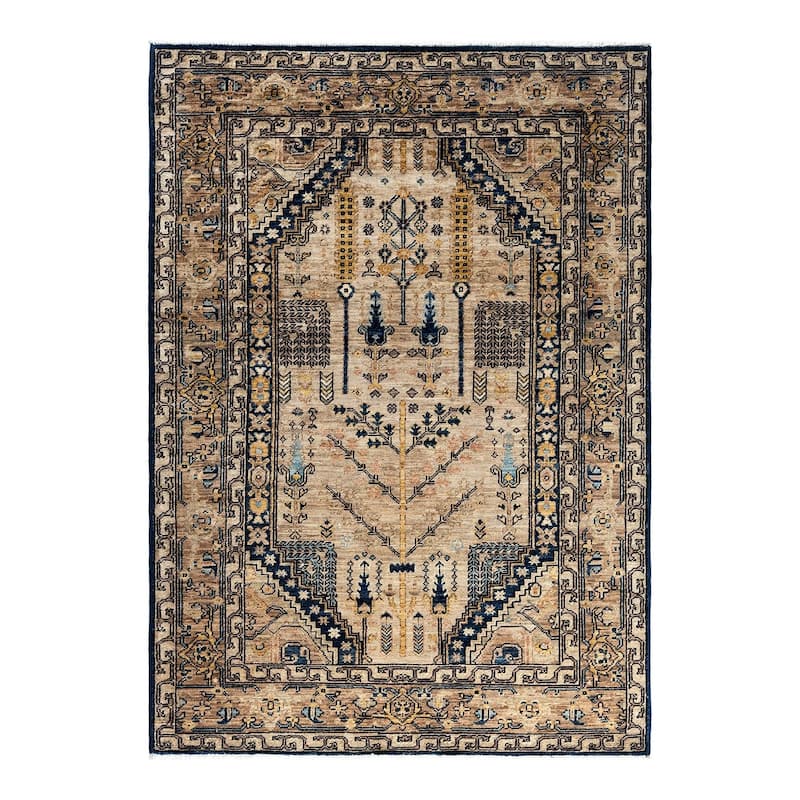 Serapi One-of-a-Kind Hand-Knotted Area Rug - Brown, 4' 2" x 5' 10" - 4' 2" x 5' 10"