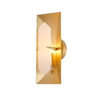 1 Light Copper Metal Wall Sconce With A Stone Center